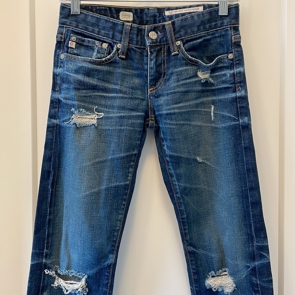 Sz24 Adriano Goldschmied AG Tomboy boyfriend fit Distressed Medium Wash in VGUC - Picture 5 of 16
